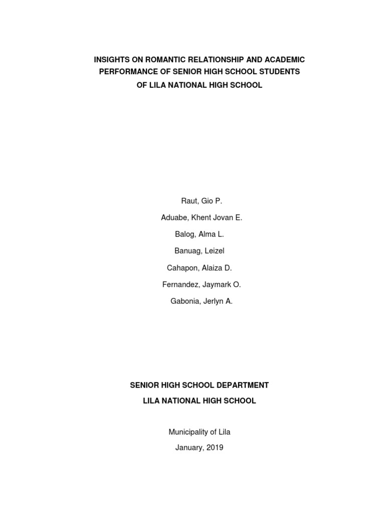Romantic Relationships and Academic Impact | PDF | Adolescence ...