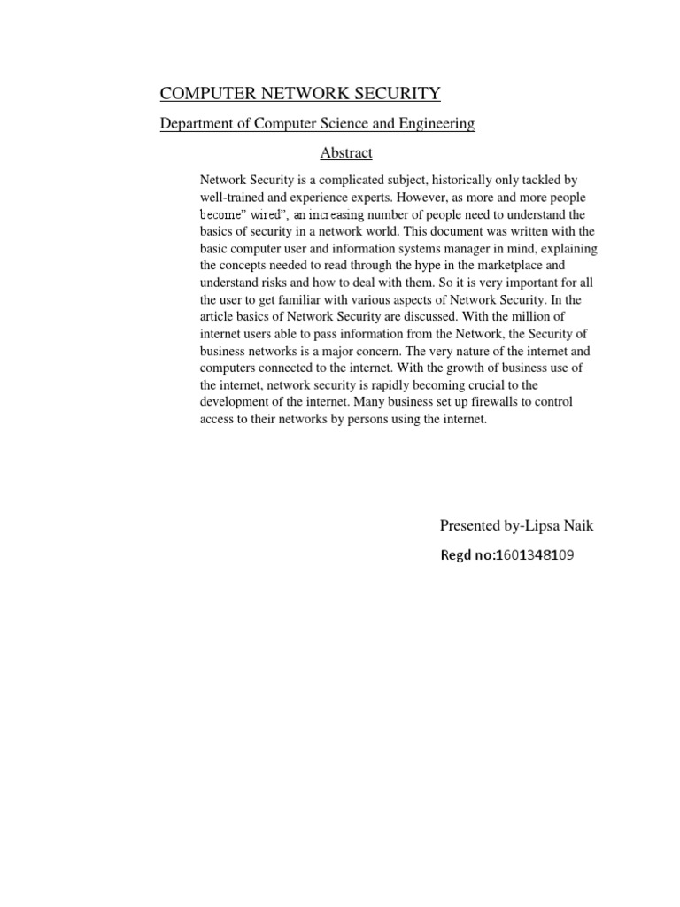 Basics of Network Security Guide | PDF