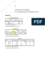 Regression: Uji Regresi Linear Sederhana Pengaruh Self Eficacy Terhadap Kemampuan Problem Solving