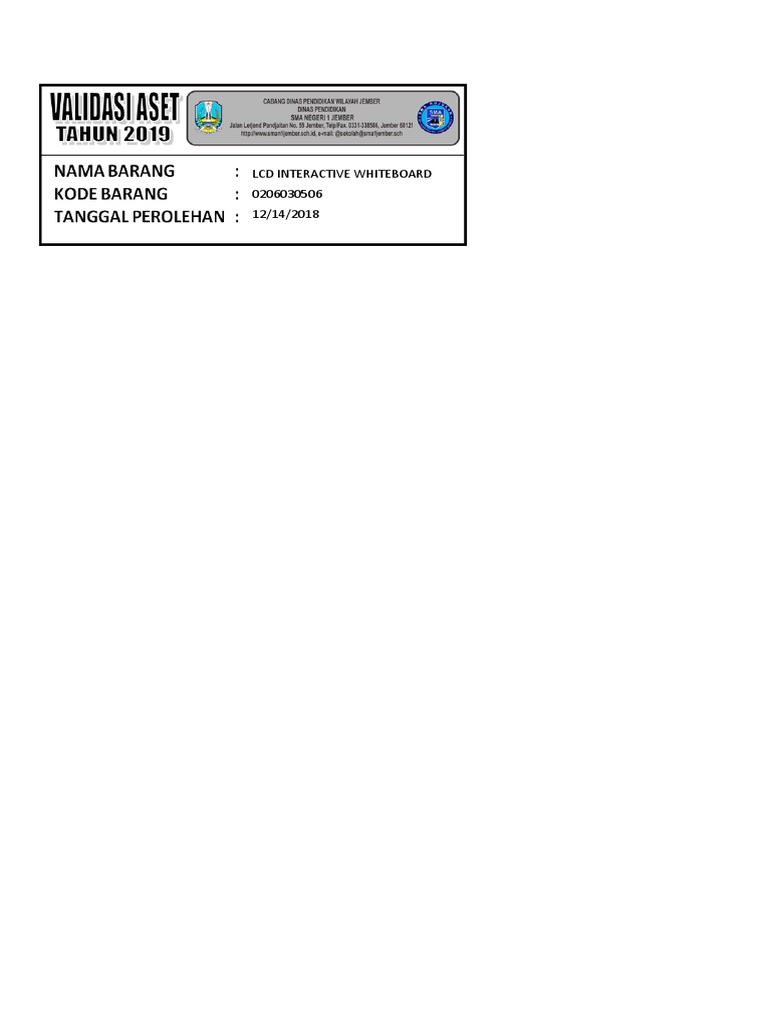Mailing Label Aset | PDF | Finance & Money Management