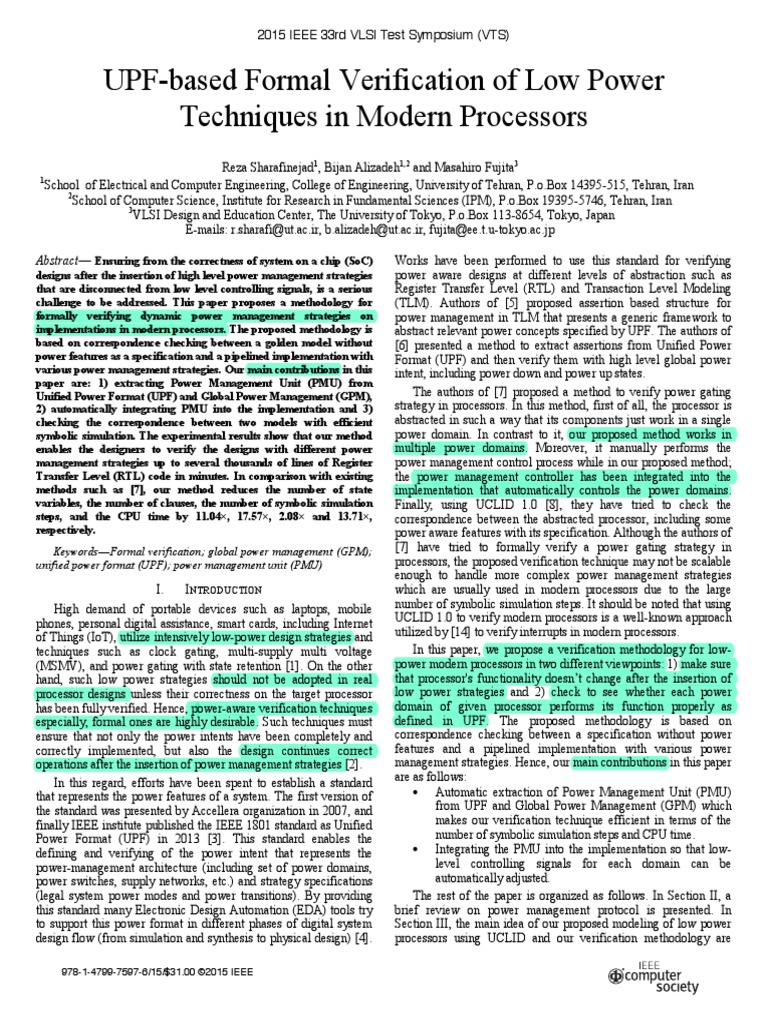 Formal Verification of Low Power Techniques | PDF | Central Processing ...