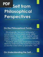 Self Philiosophical Perspectives