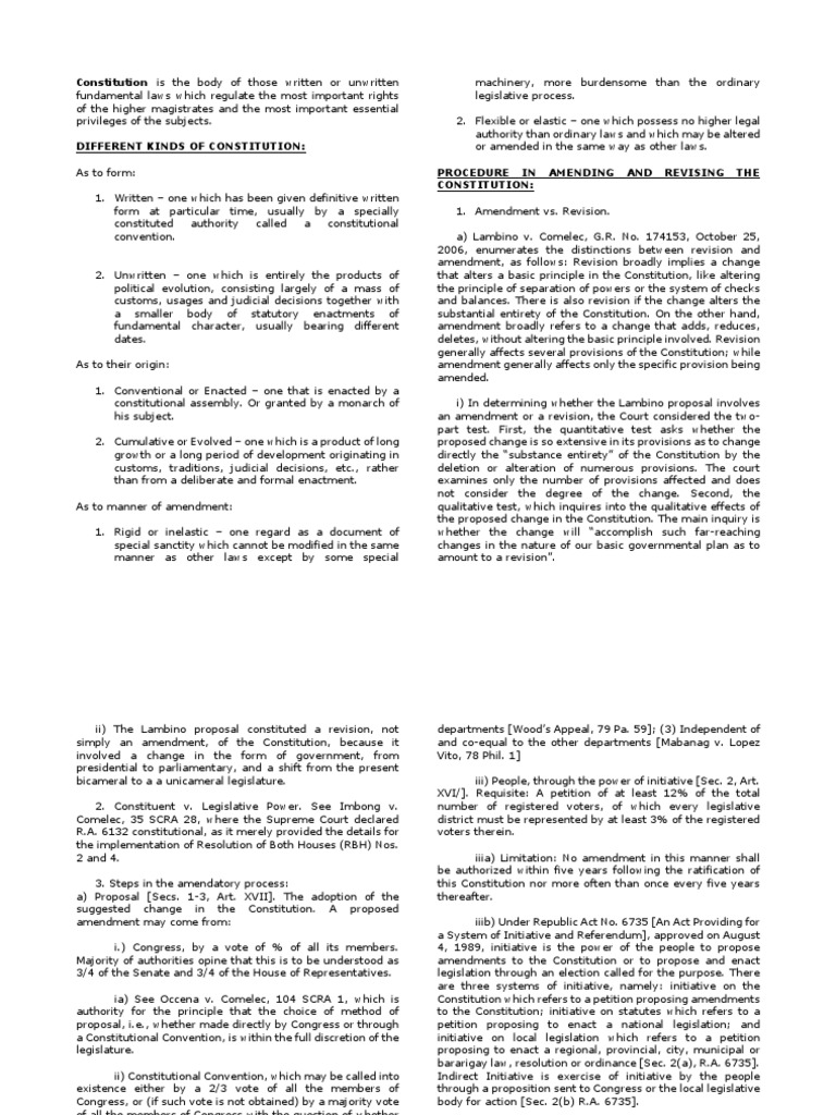 Political Law Reviewer FINALS | PDF | Constitutional Amendment | United ...