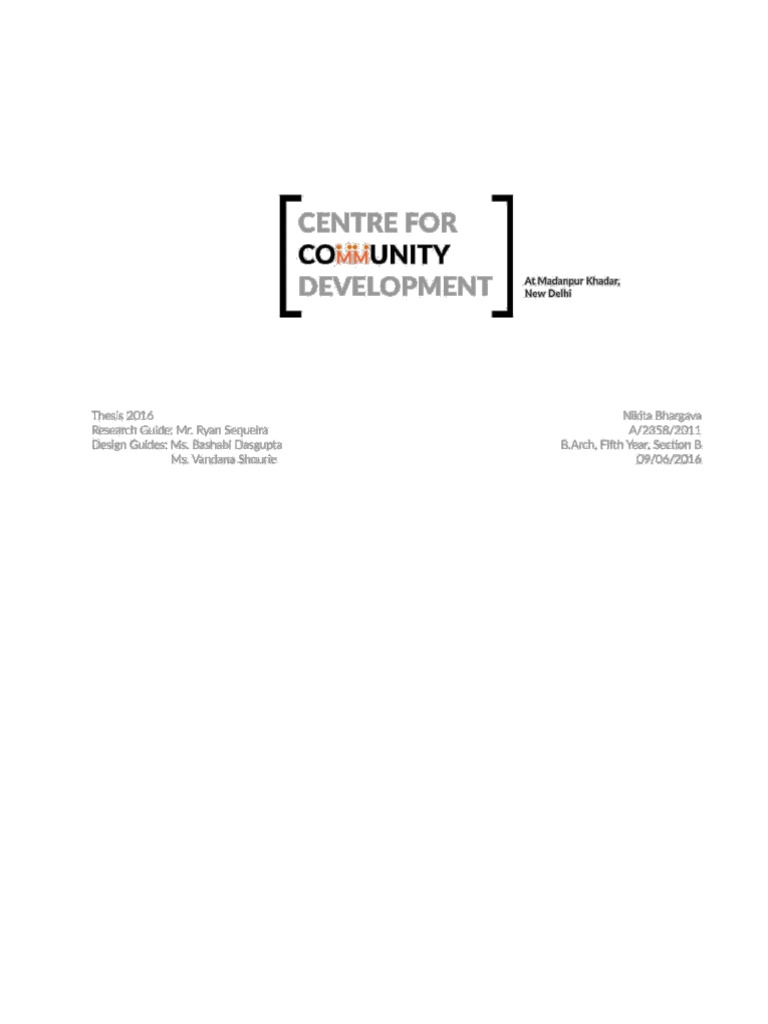 Community Center Thesis PDF