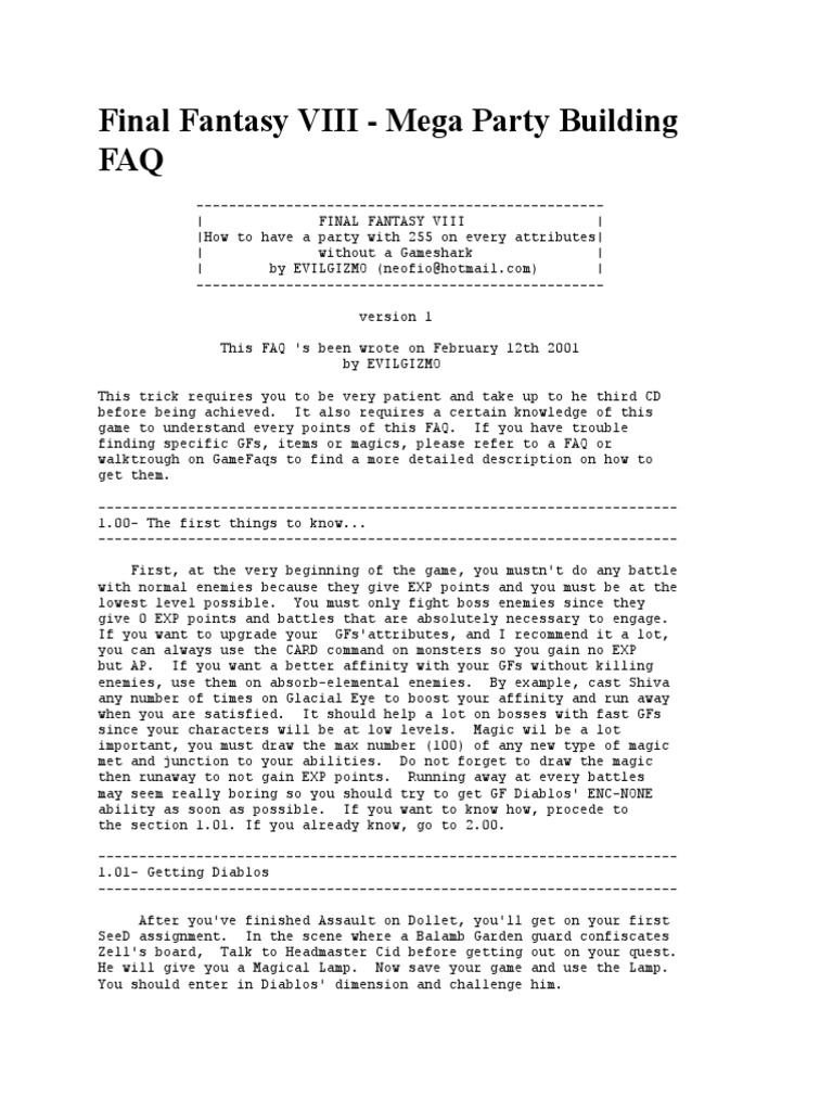 Final Fantasy VIII Guide | PDF | Final Fantasy | Entertainment