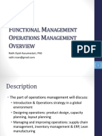Unctional Anagement Perations Anagement Verview: F M O M O