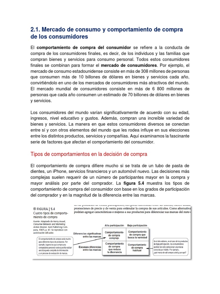 Mercado de Consumo y Comportamiento de Compra de Los Consumidores | PDF ...