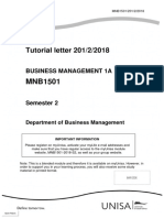 Tutorial Letter 201/2/2018: Business Management 1A