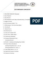 Post Brigada Checklist: Constantino Elementary School