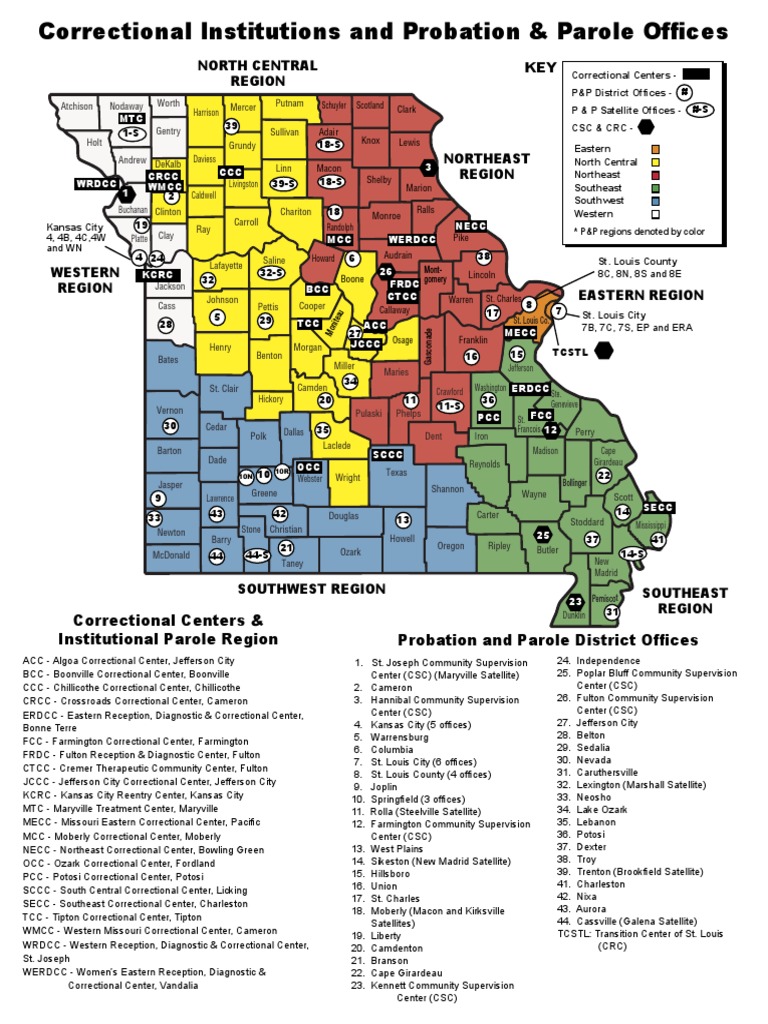 North Central Region Probation and Parole District Offices