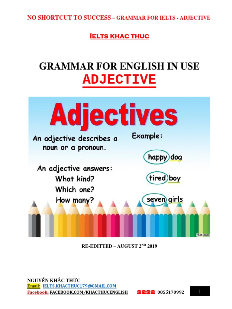 IELTS Adjective Grammar Guide | PDF | Adjective | Adverb