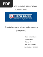 Software Requirement Specification For HDFC Bank