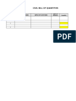 Civil Bill of Quantities: Description Specification