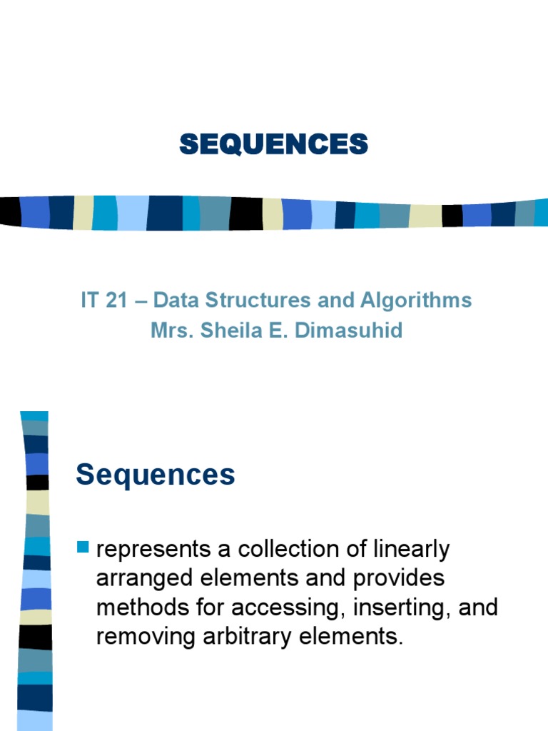 Sequences in Data Structure | PDF | Array Data Structure | Sequence
