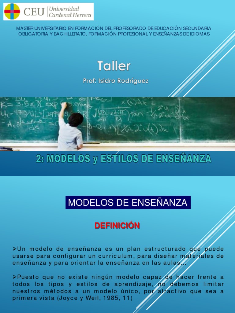 Modelos y Tipos de Enseñanza | PDF | Evaluación | Aprendizaje