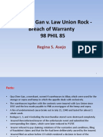 Qua Chee Gan v. Law Union Rock - Breach of Warranty