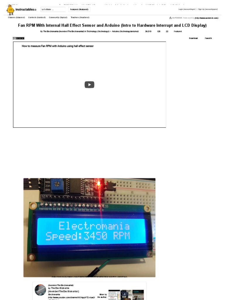 Measure Fan RPM with Hall Effect Sensor | PDF | Resistor | Electric Motor