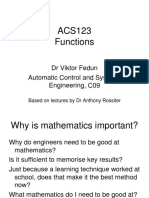 ACS123 Functions: DR Viktor Fedun Automatic Control and Systems Engineering, C09