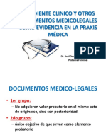 Expediente Clinico y Otros Documentos Medicolegales Como Evidencia