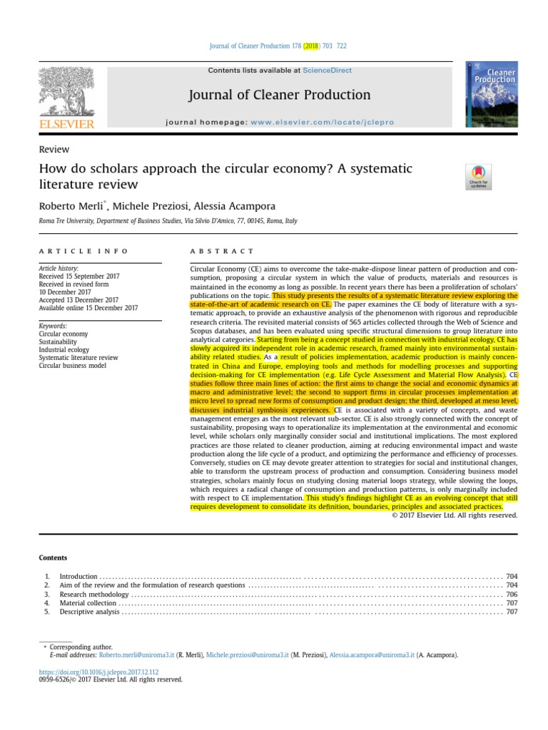 How Do Scholars Approach The Circular Economy A Systematic Literature ...