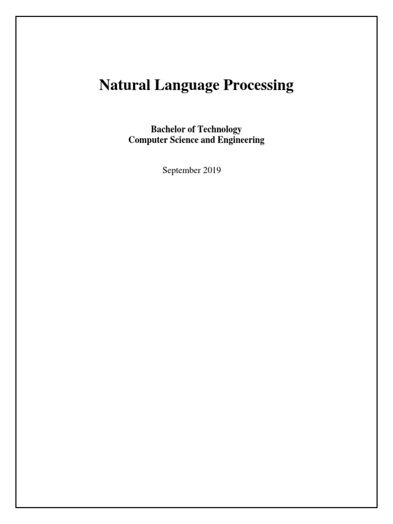 Overview of Natural Language Processing | PDF | Semantics | Deep Learning