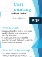 Cost Accounting: "Backflush Costing"