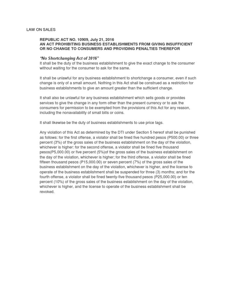 No Shortchanging Act of 2016 Summary | PDF | Law