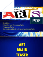 Definition - Principles and Elements of Arts - Purposes of Arts - Non Motivated and Motivated Functions of Arts