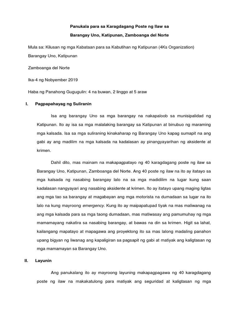 Panukalang Proyekto | PDF