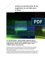 Cómo Comprobar La Concentración de Las Partículas Magnéticas en Un Baño para Máquinas de Banco