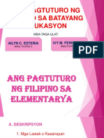 Ang Pagtuturo NG Filipino Sa Batayang Edukasyon