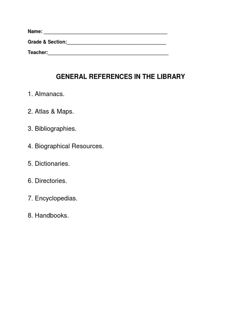 Library General Reference Guide | PDF