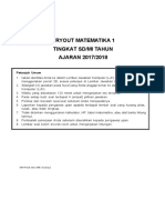 Tryout: Tryout Matematika 1 Tingkat Sd/Mi Tahun AJARAN 2017/2018