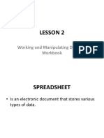 Lesson 2: Working and Manipulating Data in A Workbook