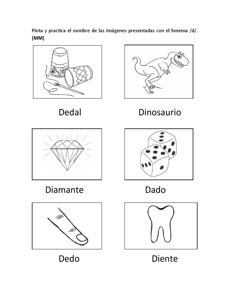Tareas para Trabajar Fonema D