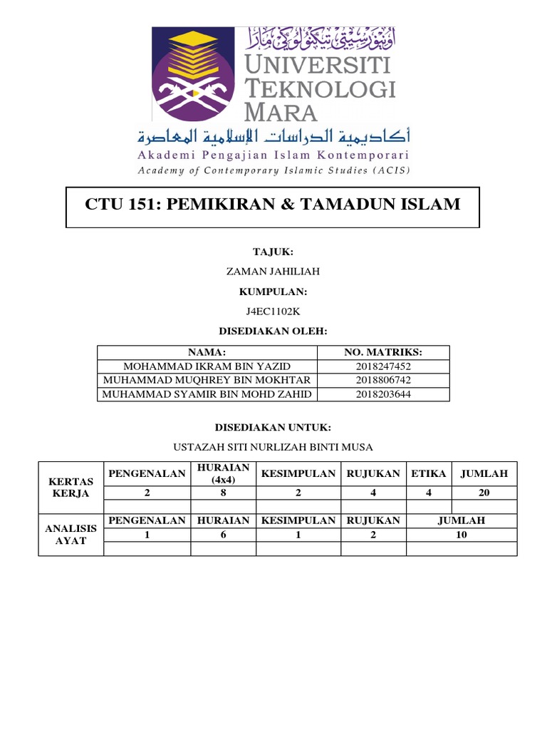 Doc Analisis Ayat Ahmad Sharifuddin Academia Edu
