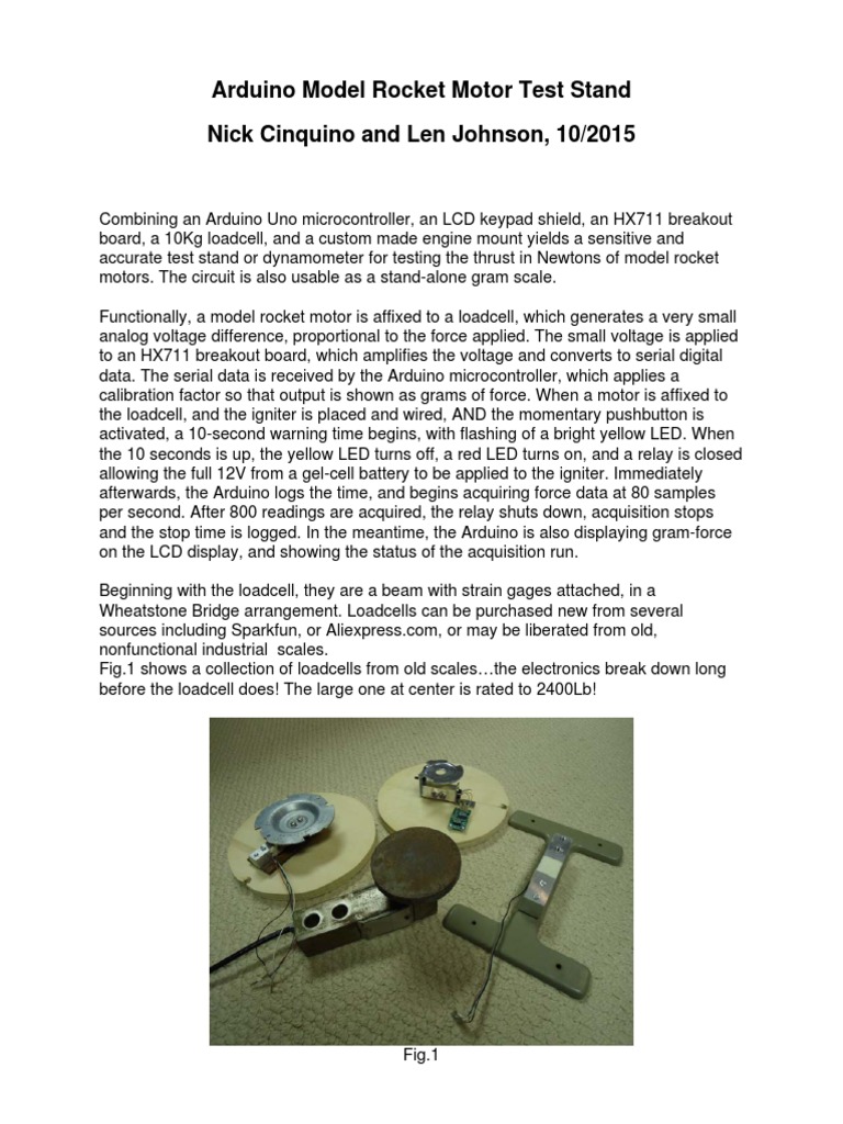 Arduino Dynamometer for Rocket Motors | PDF | Arduino | Electricity