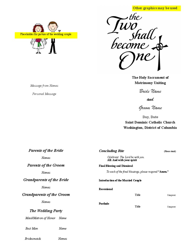 Catholic Wedding Mass Booklet Template | PDF | Mass (Liturgy) | Eucharist
