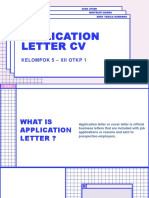 Application Letter CV: Kelompok 5 - Xii Otkp 1