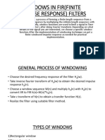 Windows in Fir (Finite Impulse Response) Filters: Windowing Is A Process of Forming A Finite Length Sequence From A