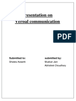 Presentation On Verbal Communication: Submitted To: Submitted by