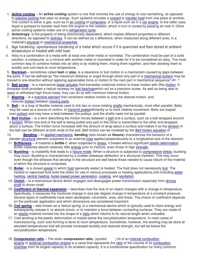 Key Mechanical Engineering Concepts | PDF | Deformation (Engineering ...