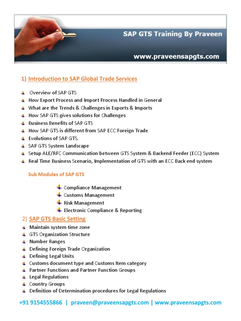 SAP GTS Overview and Training Guide | PDF | Letter Of Credit | Customs