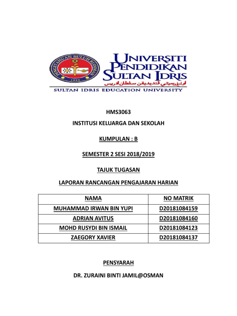 Laporan Rancangan Pengajaran Harian Pdf