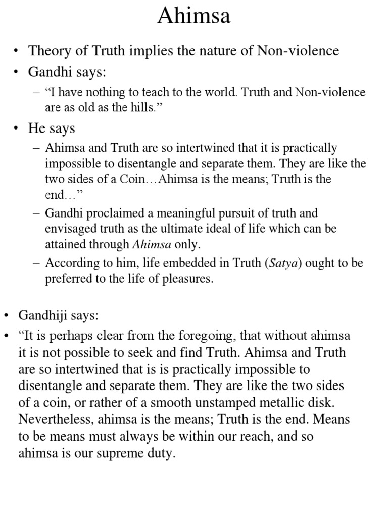 truth and nonviolence essay