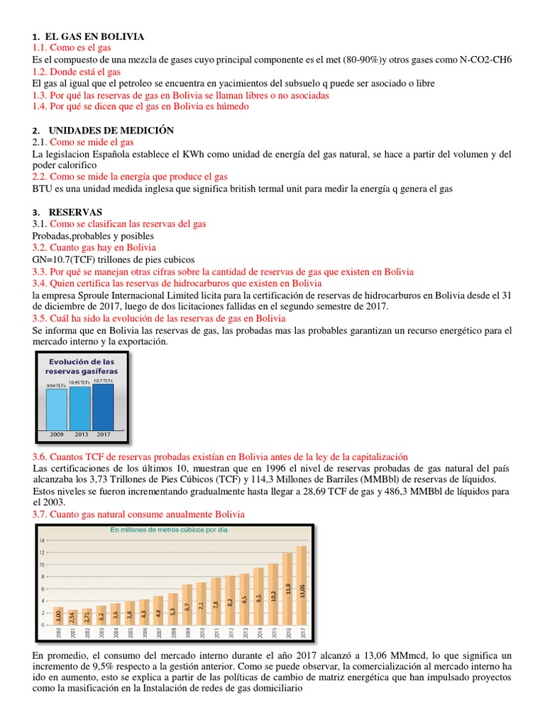 Reservas y Producción de Gas en Bolivia | PDF | Gas de petróleo licuado ...