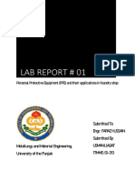 Lab Report # 01: Submitted To: Engr. Faraz Hussain Submitted By: Usman Liaqat 17MME-S1-313