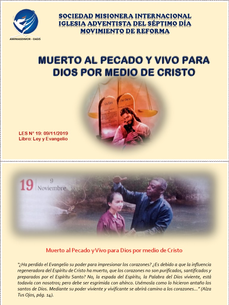 09-11-19 Muerto Al Pecado y Vivo para Dios Por Medio de Cristo | PDF ...