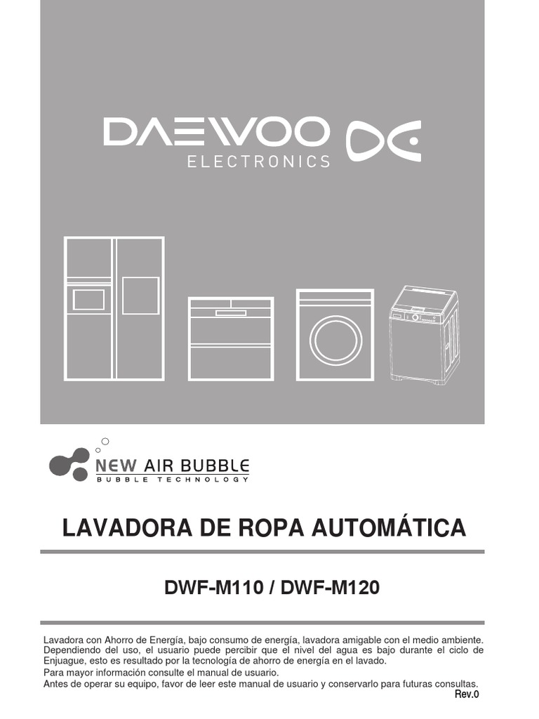 Daewoo Lavadora Automática 12 Kg DWF-M120WSA Blanca