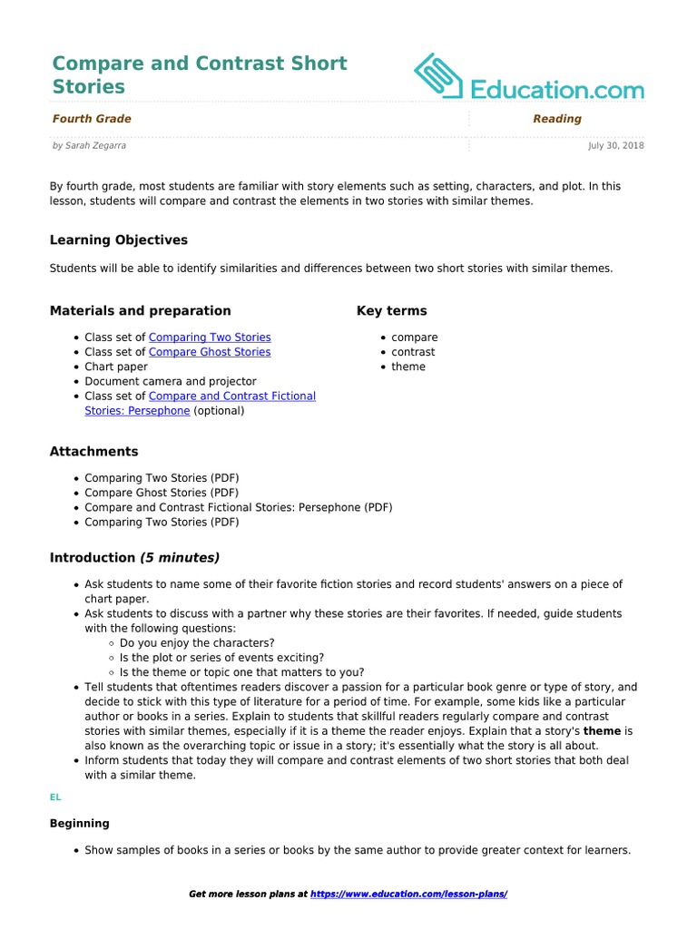 Compare And Contrast Short Stories PDF Hades Persephone